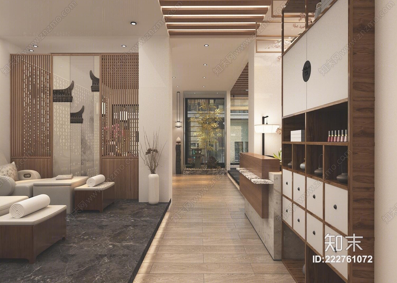 新中式美甲店3D模型下载【ID:222761072】