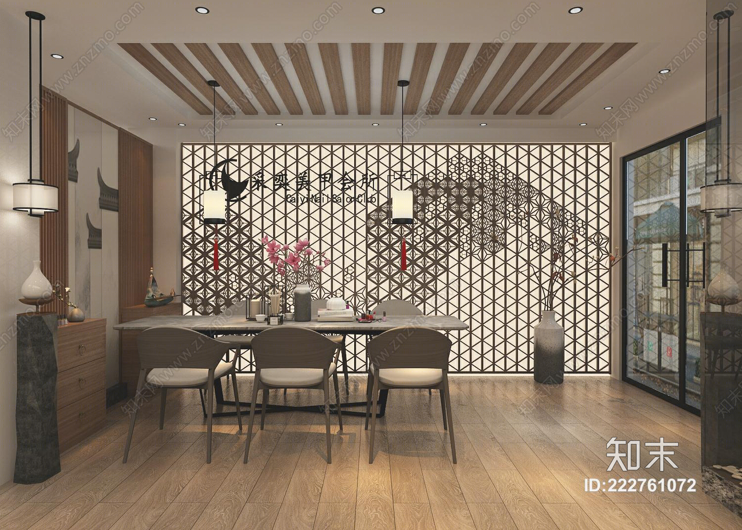 新中式美甲店3D模型下载【ID:222761072】