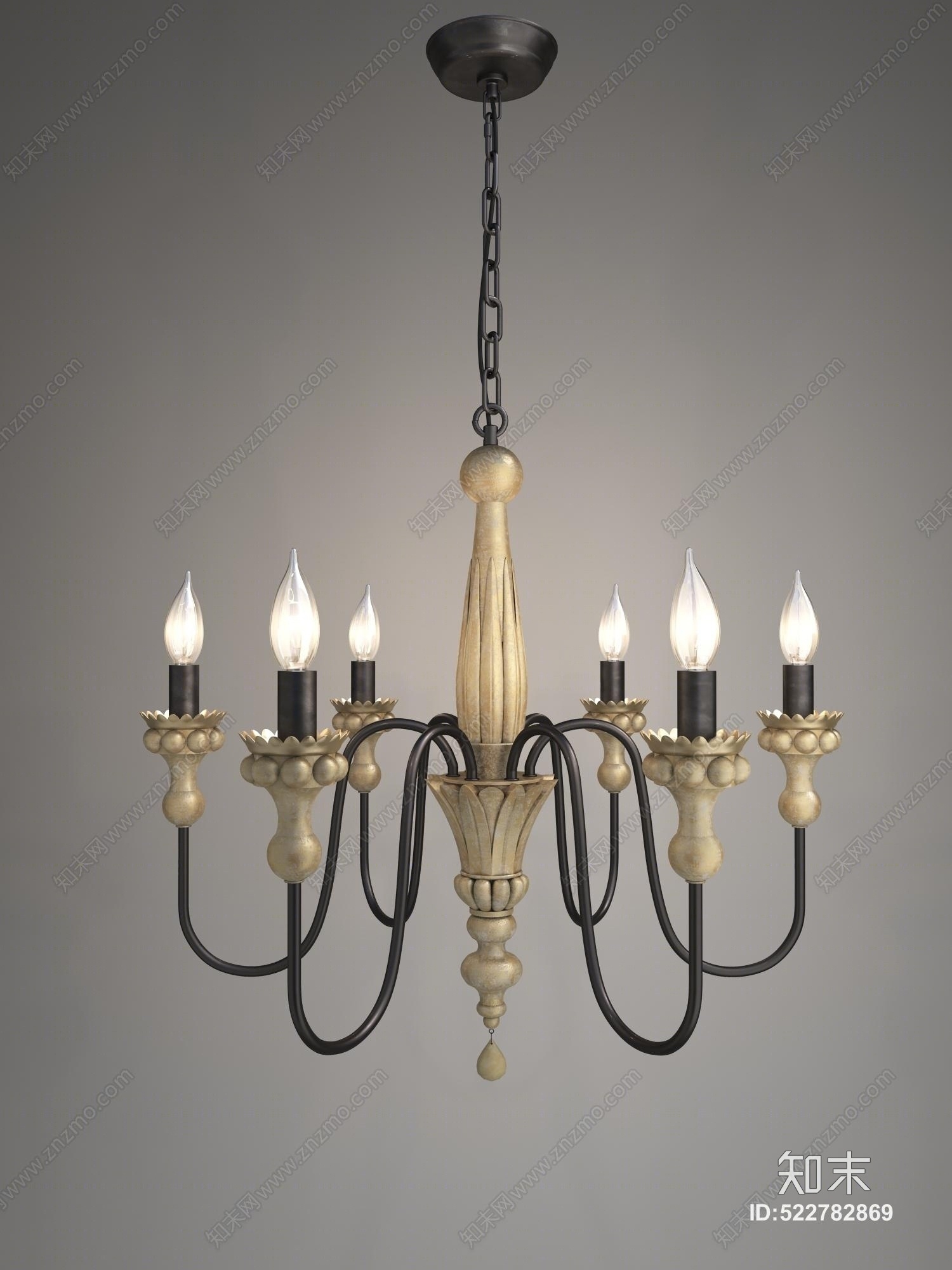 现代莲花吊灯3D模型下载【ID:522782869】