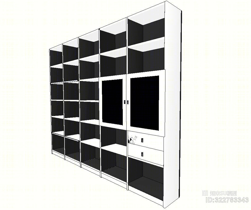 现代风格陈列柜SU模型下载【ID:322783343】