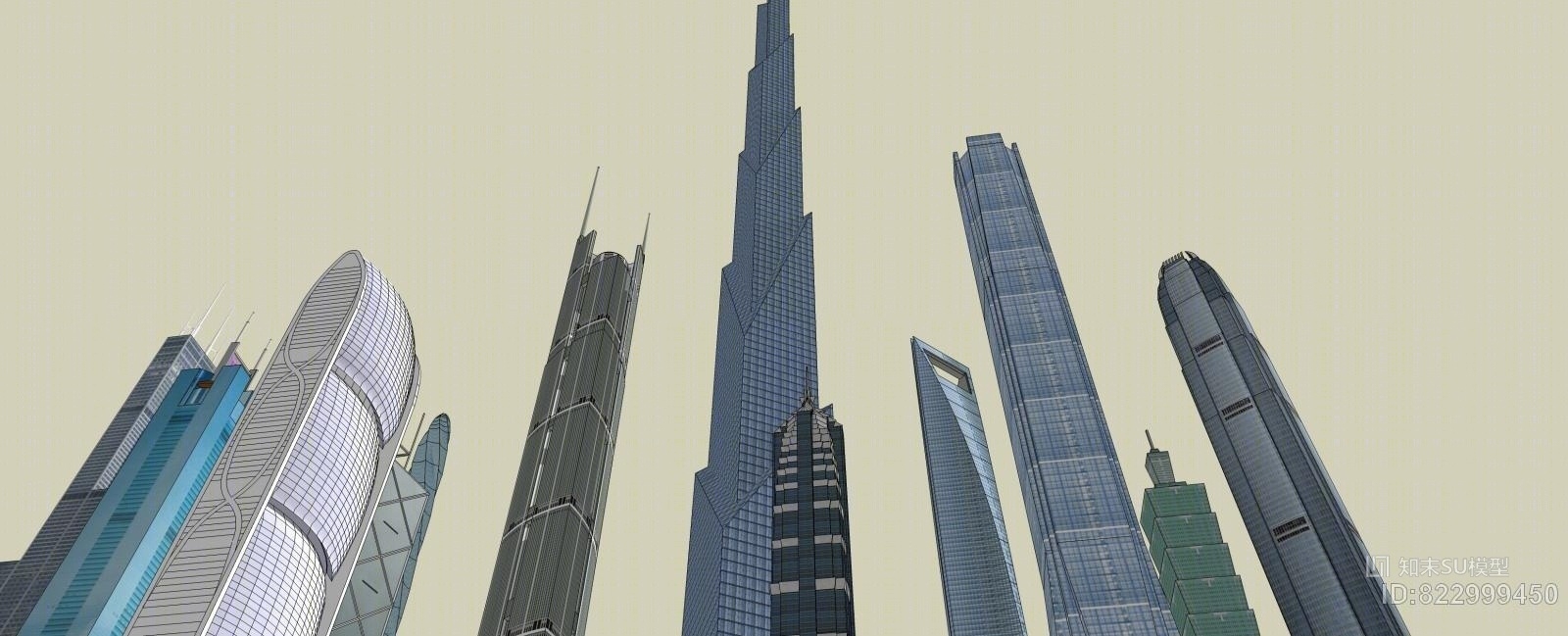世界建筑地标高楼SU模型下载【ID:822999450】