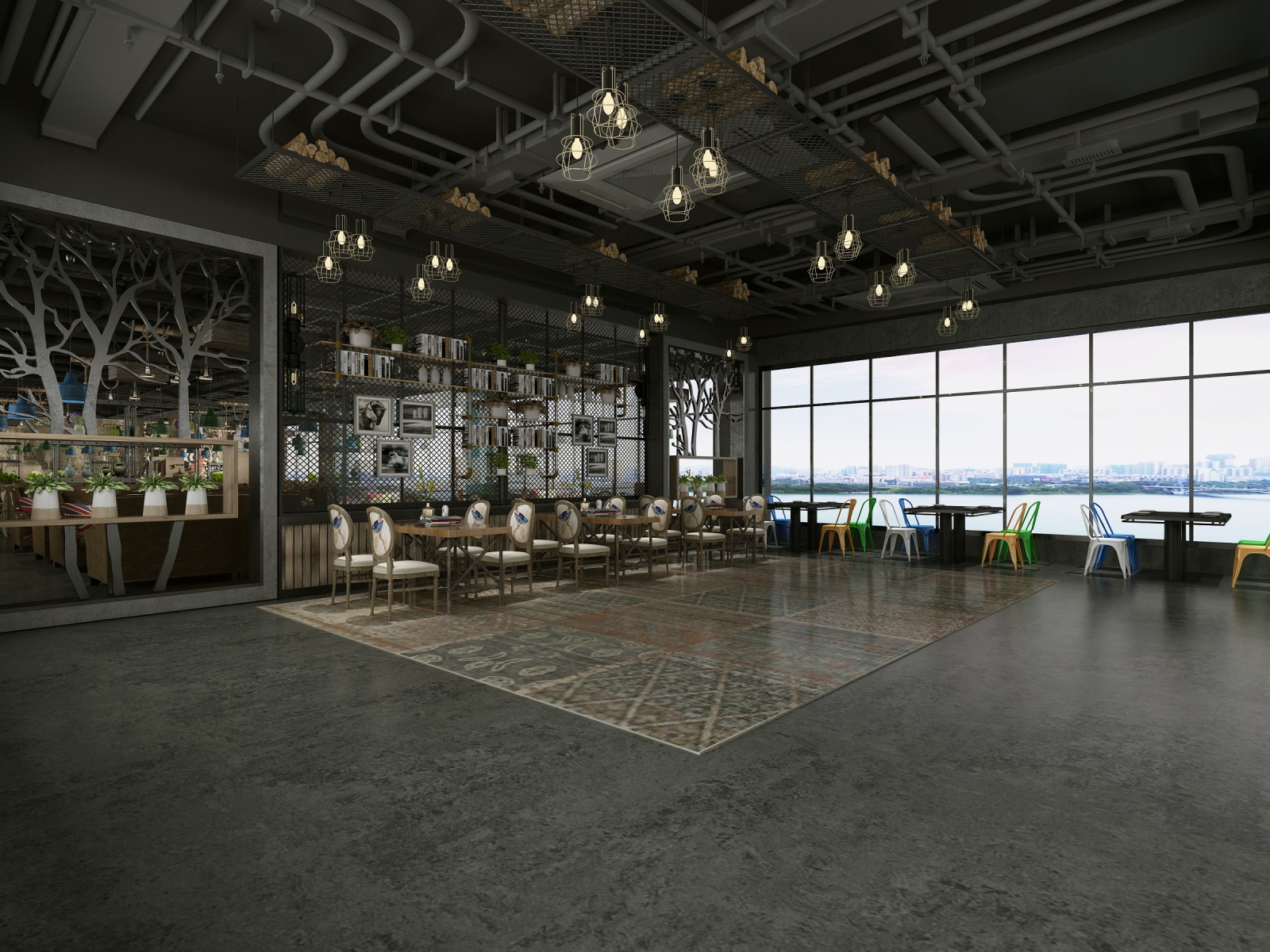 工业风西餐厅3D模型下载【ID:222998974】