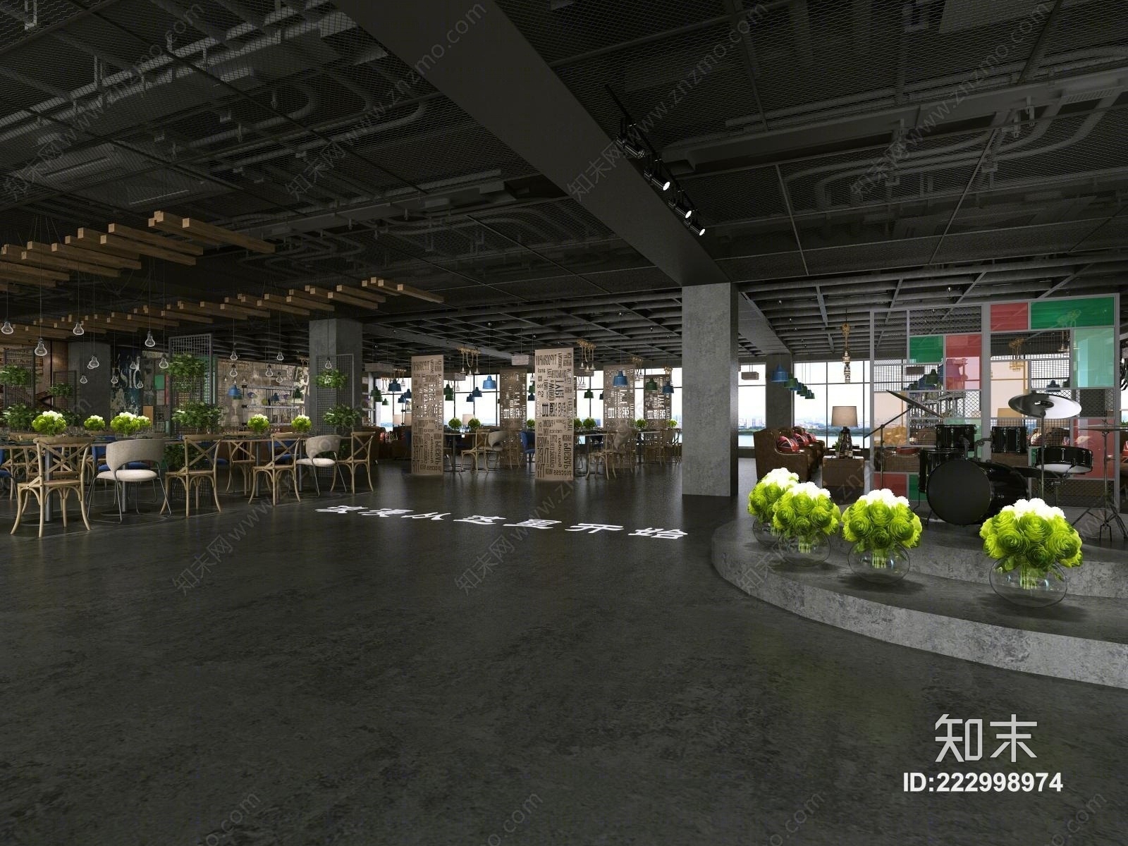工业风西餐厅3D模型下载【ID:222998974】