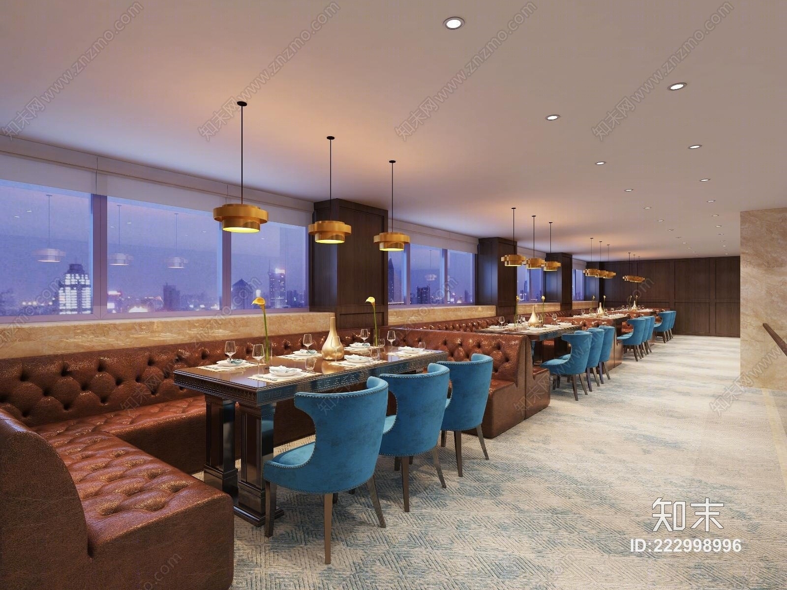 欧式古典餐厅饭店3D模型下载【ID:222998996】