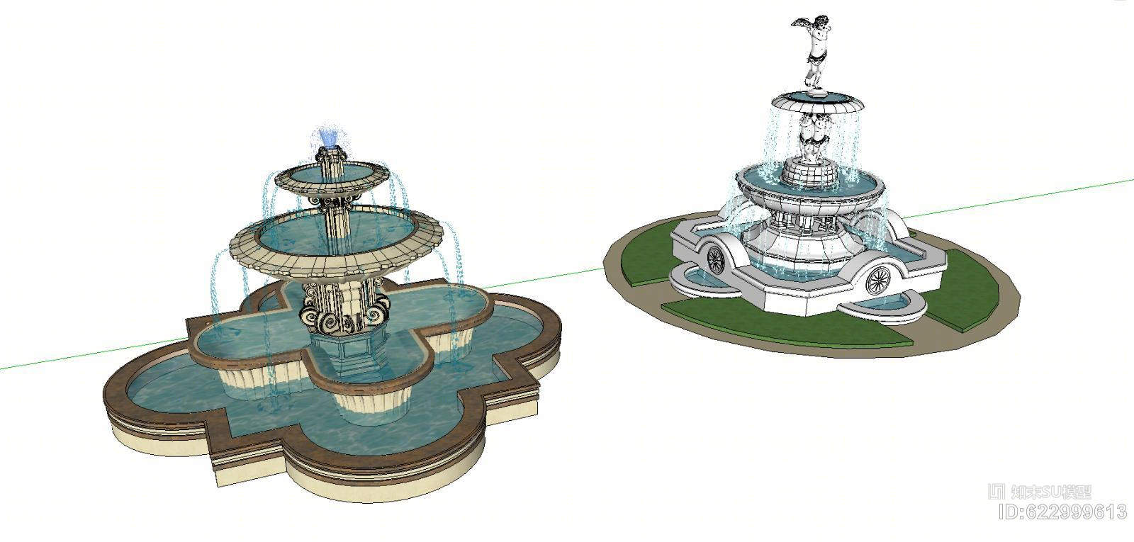 十个欧式小水景水池合集SU模型下载【ID:622999613】