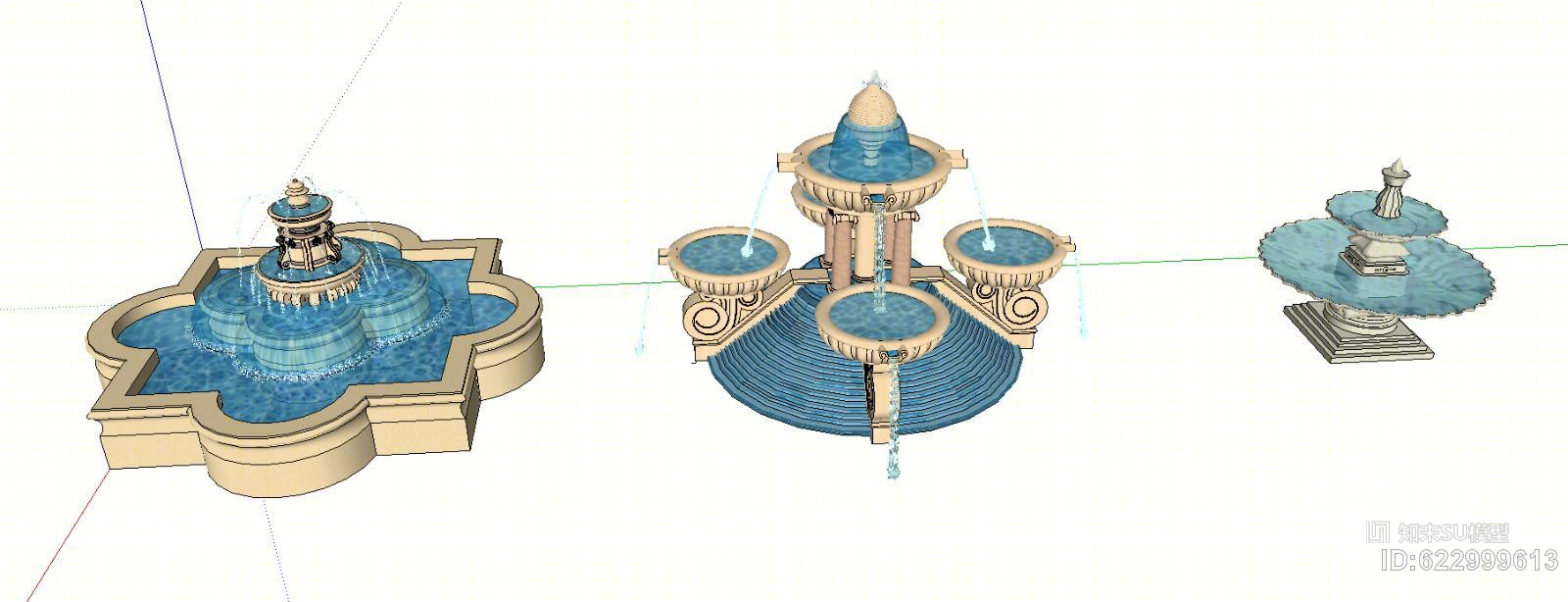 十个欧式小水景水池合集SU模型下载【ID:622999613】