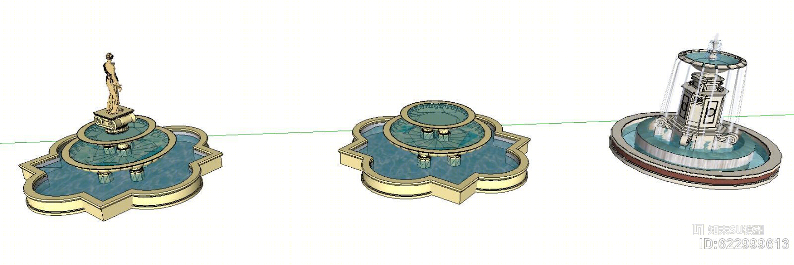 十个欧式小水景水池合集SU模型下载【ID:622999613】
