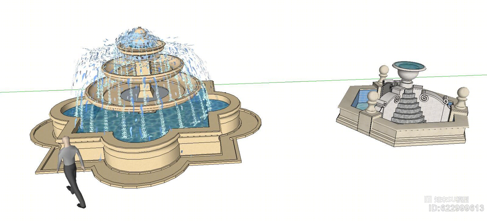 十个欧式小水景水池合集SU模型下载【ID:622999613】