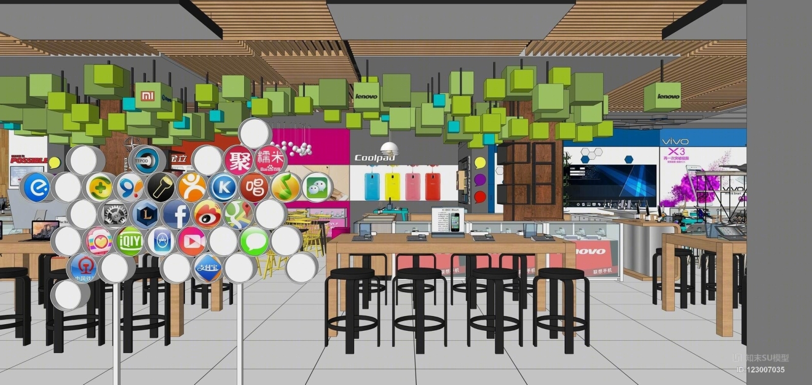 现代商业展厅SU模型草图