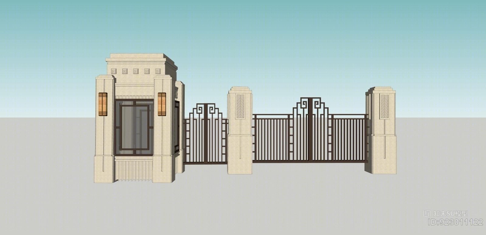 欧式门卫亭SU模型下载【ID:923011122】