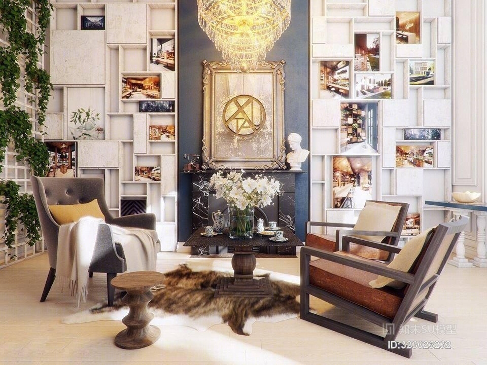 欧式设计工作室SU模型下载【ID:323026232】