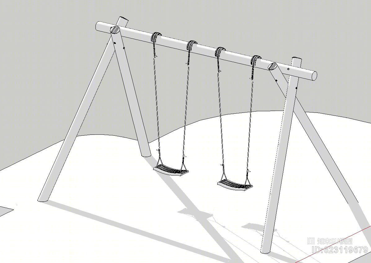 现代户外儿童秋千SU模型下载【ID:623119679】