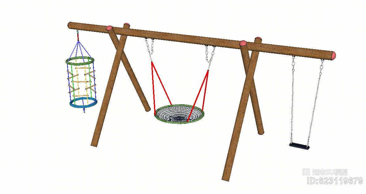 现代户外儿童秋千SU模型下载【ID:623119679】