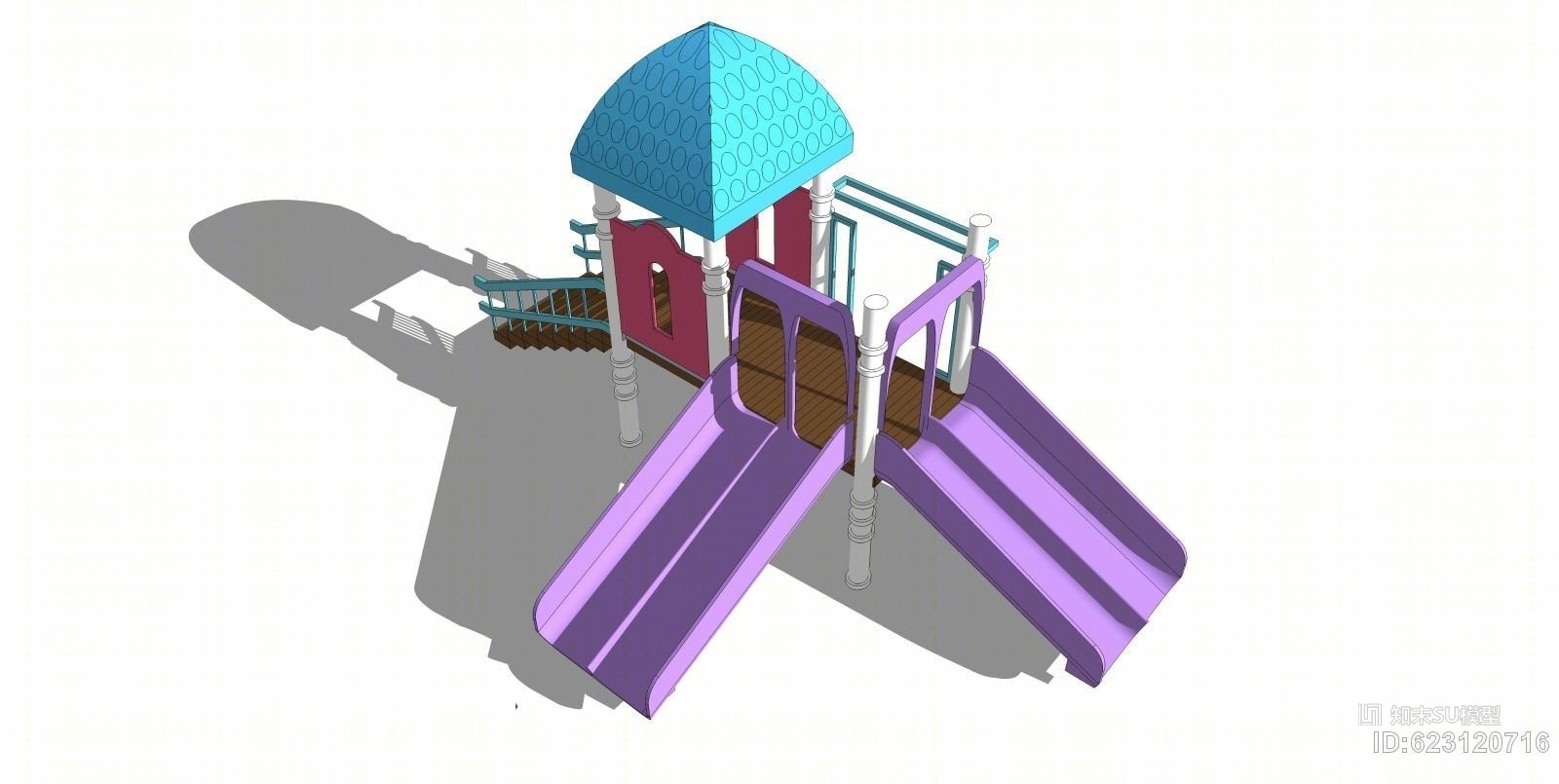儿童迷你小滑梯组合SU模型下载【ID:623120716】