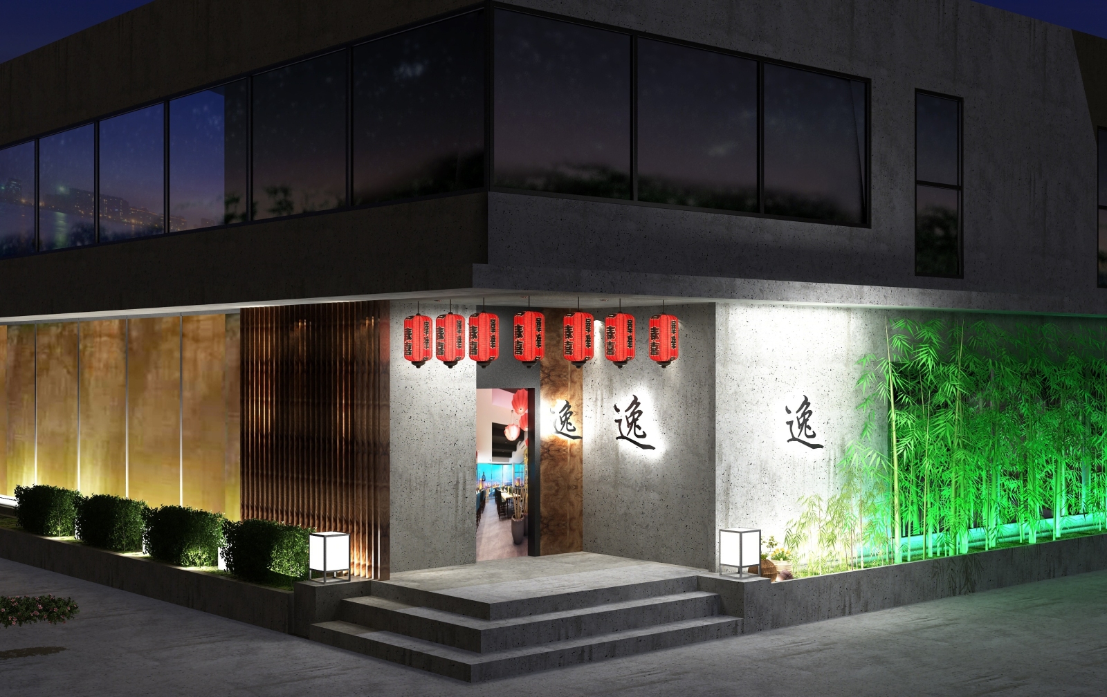 禅意中式茶室门头3D模型下载【ID:323124180】