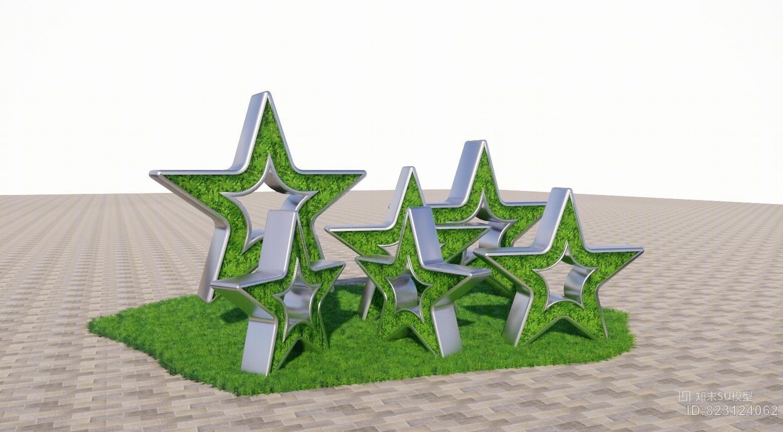 现代公共场所艺术装置SU模型下载【ID:823124062】