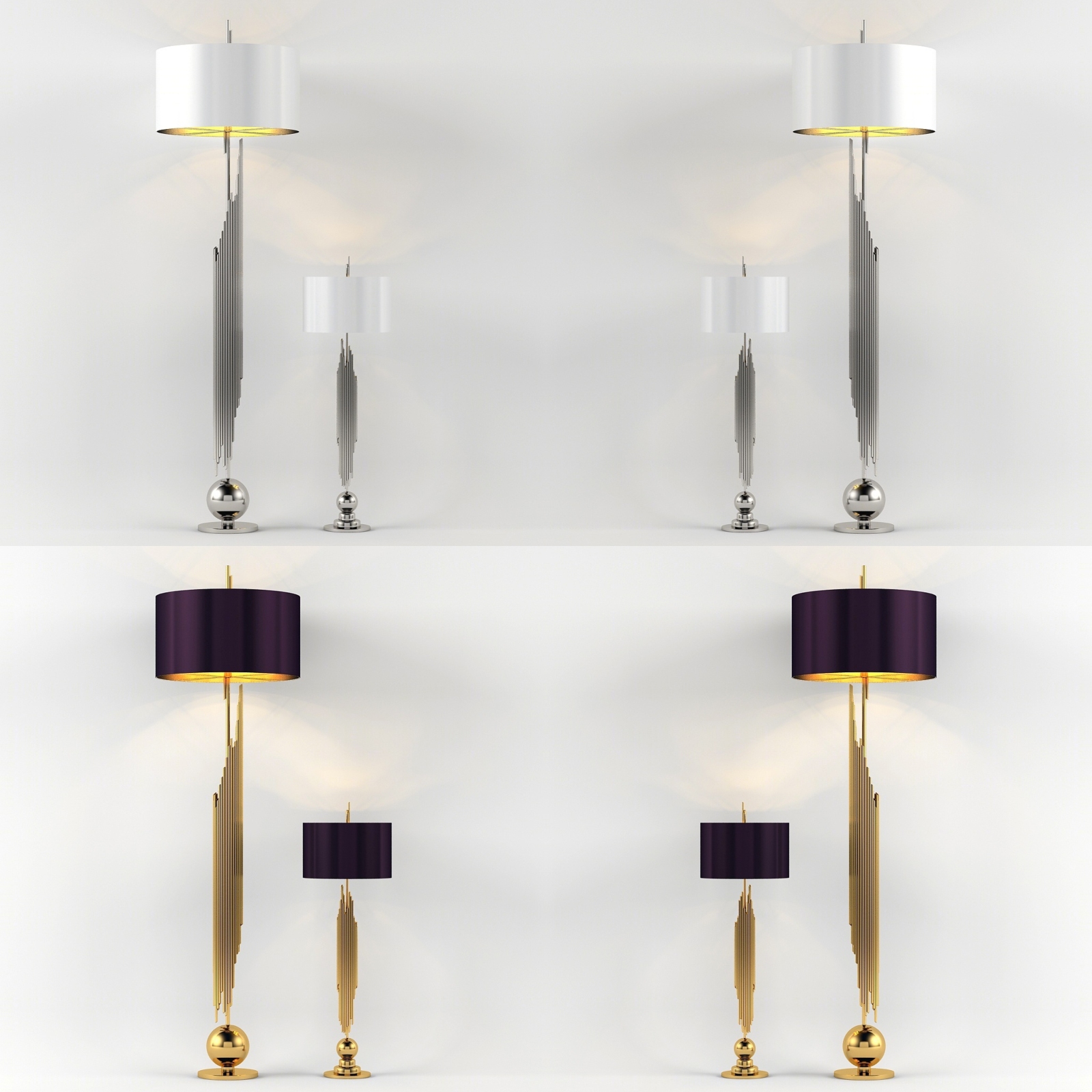 现代落地灯模型组合3D模型下载【ID:623125207】