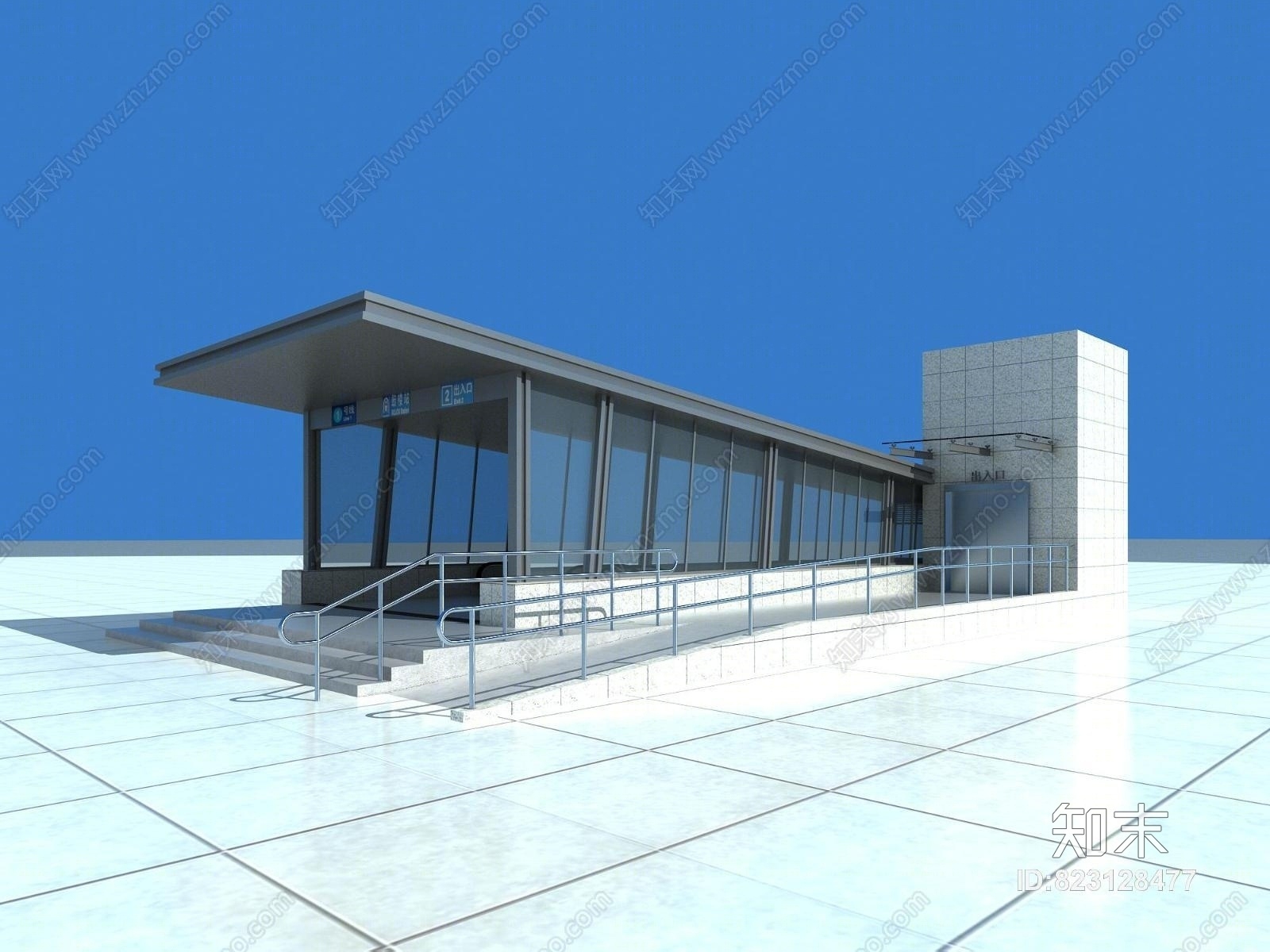 现代地铁口3D模型下载【ID:823128477】