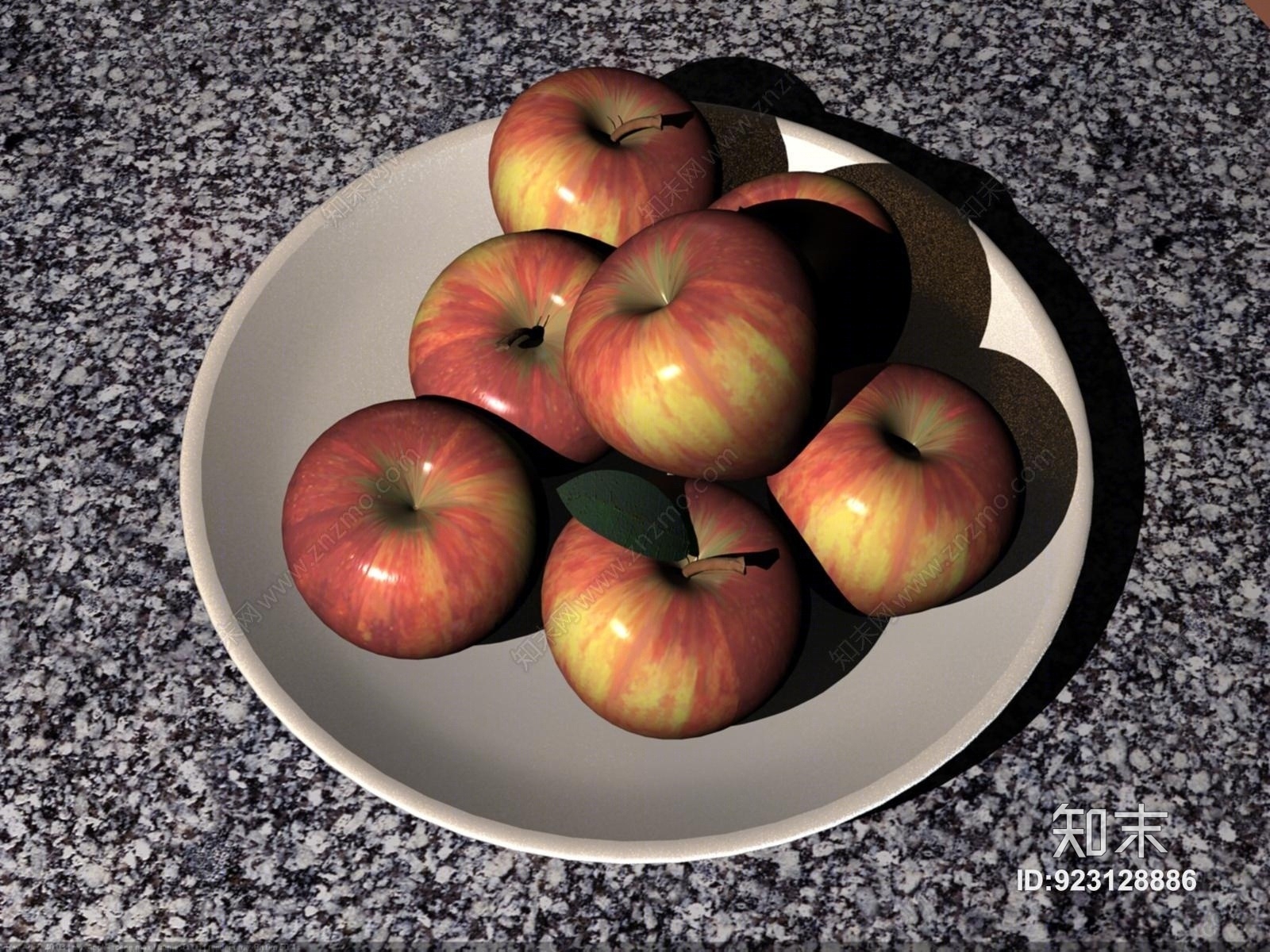 现代水果苹果盘子3D模型下载【ID:923128886】