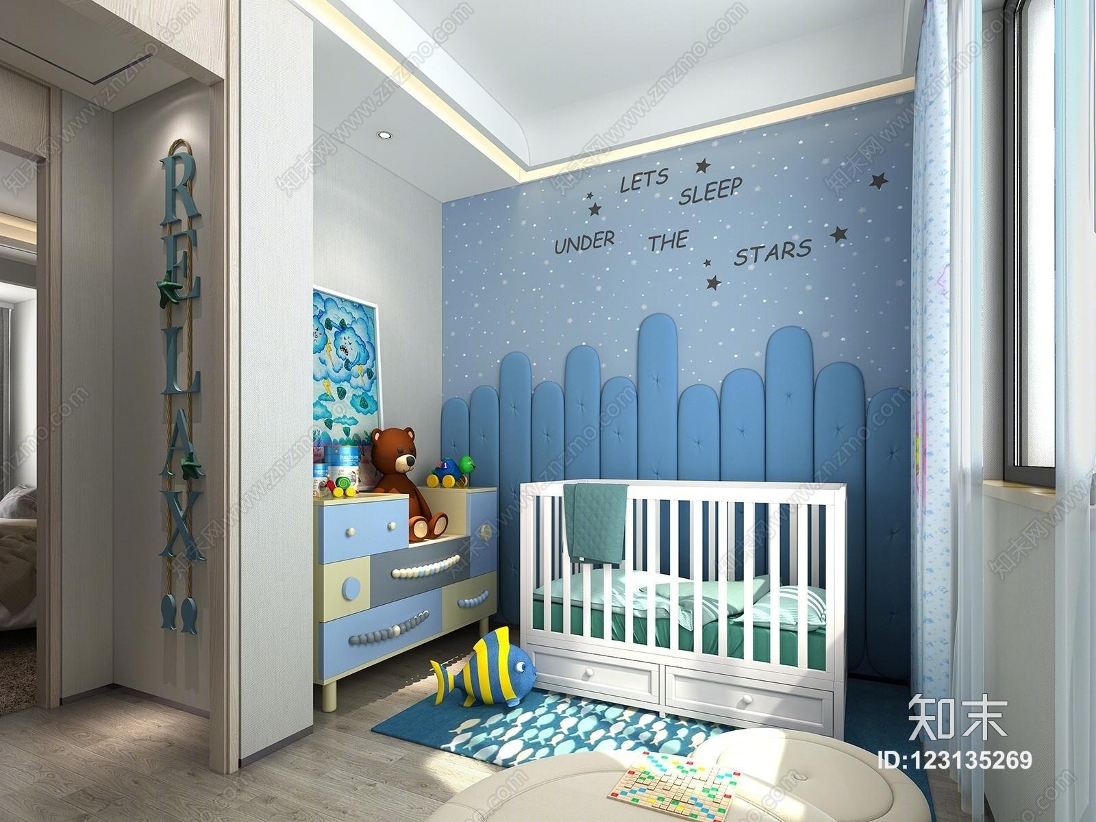 北欧婴儿房3D模型下载【ID:123135269】
