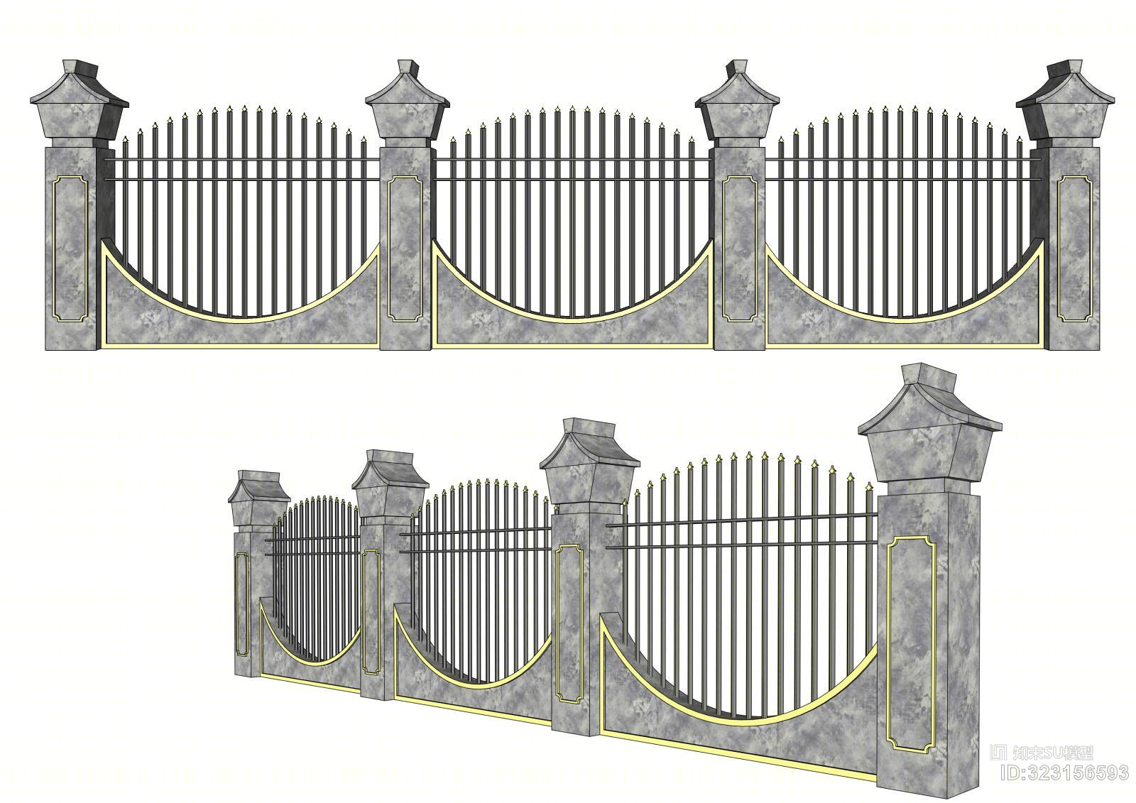 简单围栏下载SU模型下载【ID:323156593】