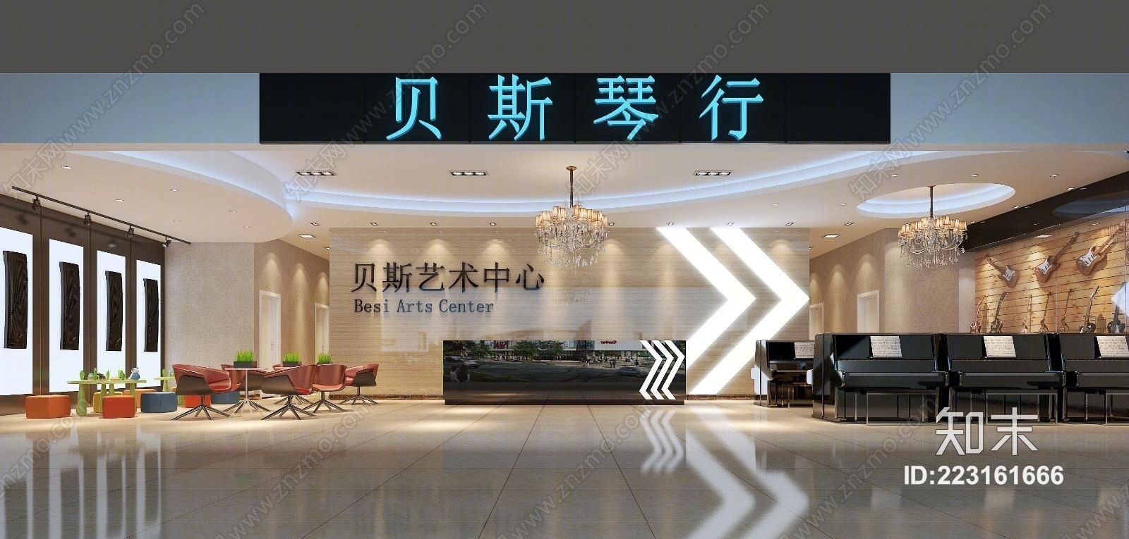 现代琴行3D模型下载【ID:223161666】