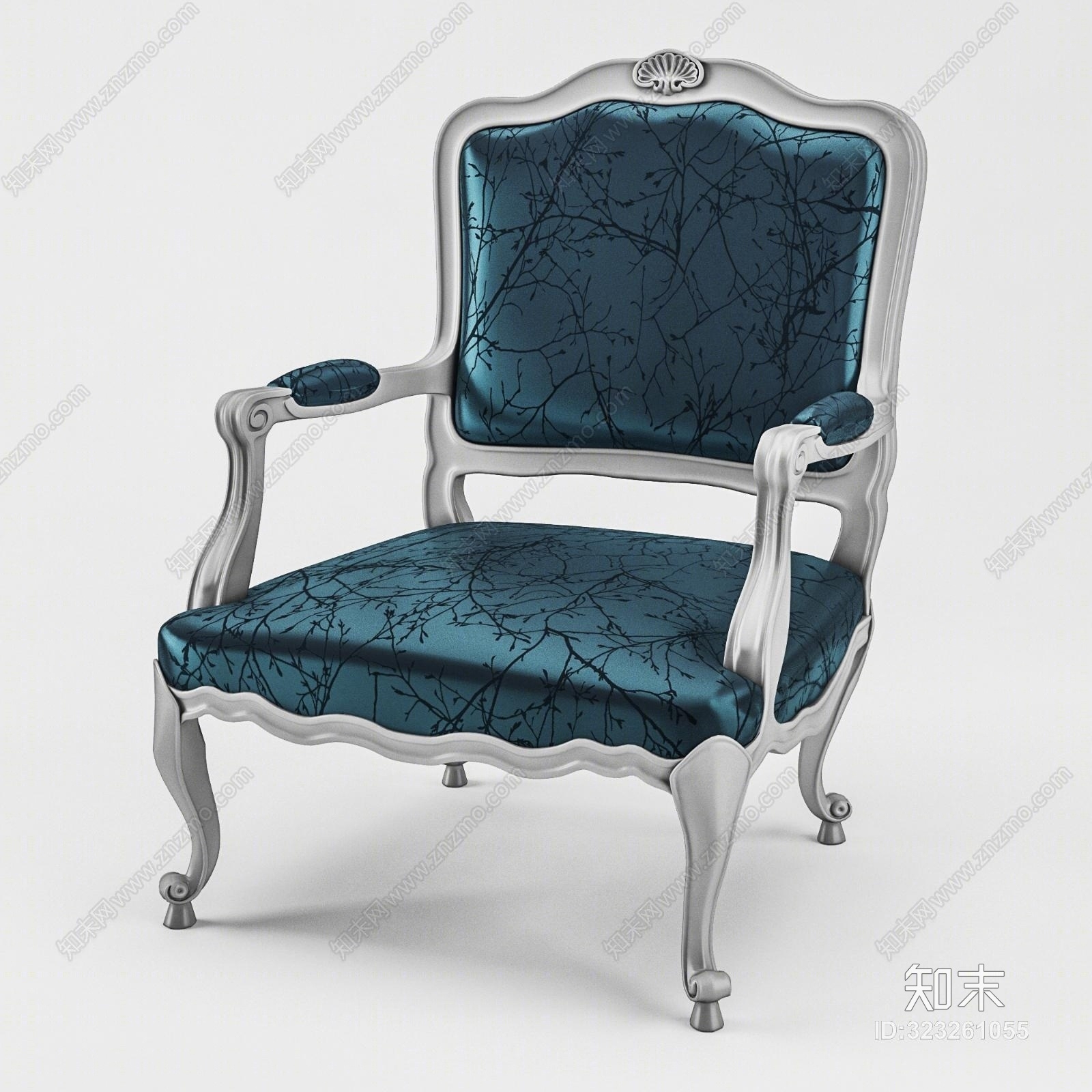 经典欧式餐椅休闲椅单椅3D模型下载【ID:323261055】