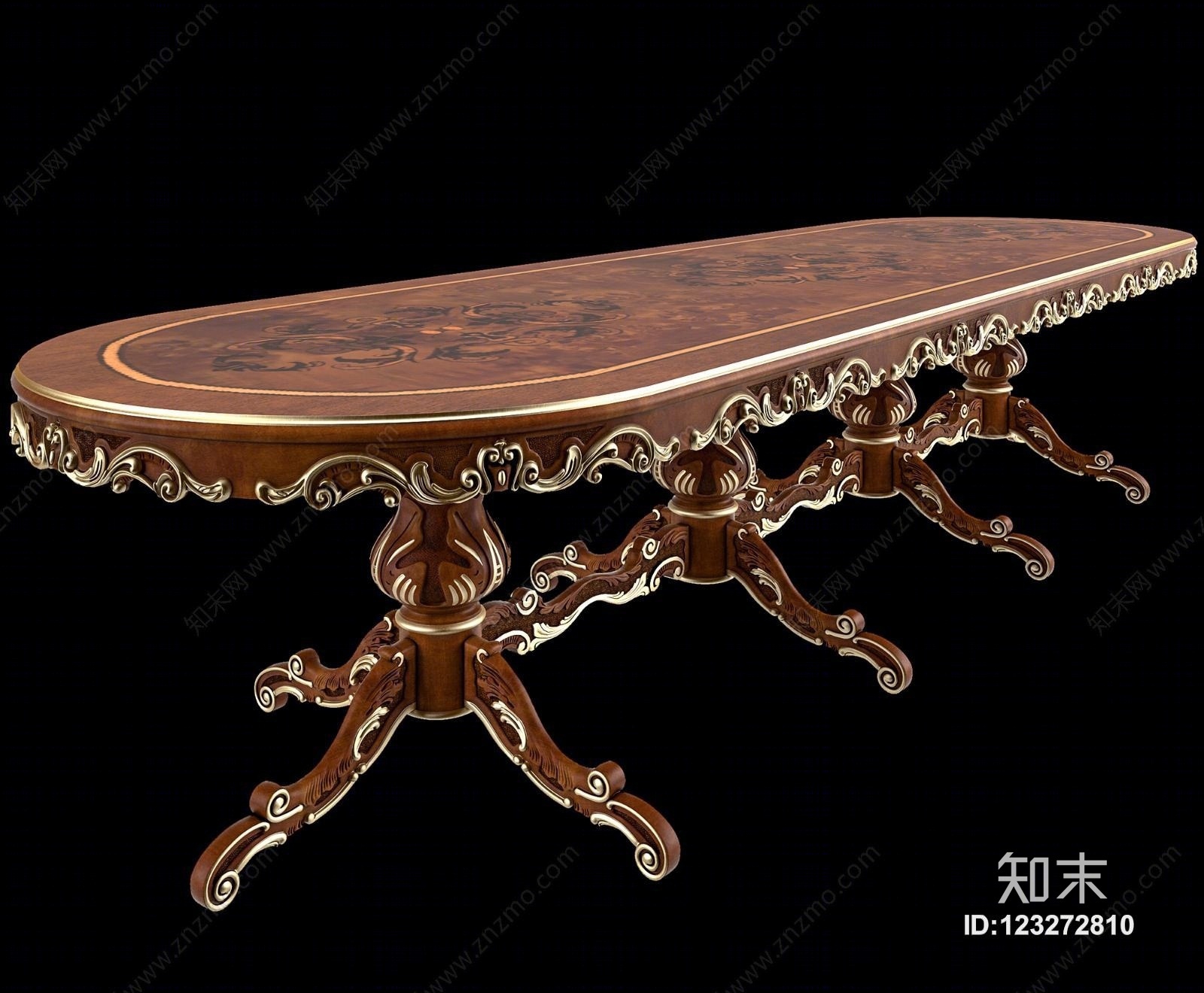 欧式古典餐桌花桌3d模型下载【id:123272810】