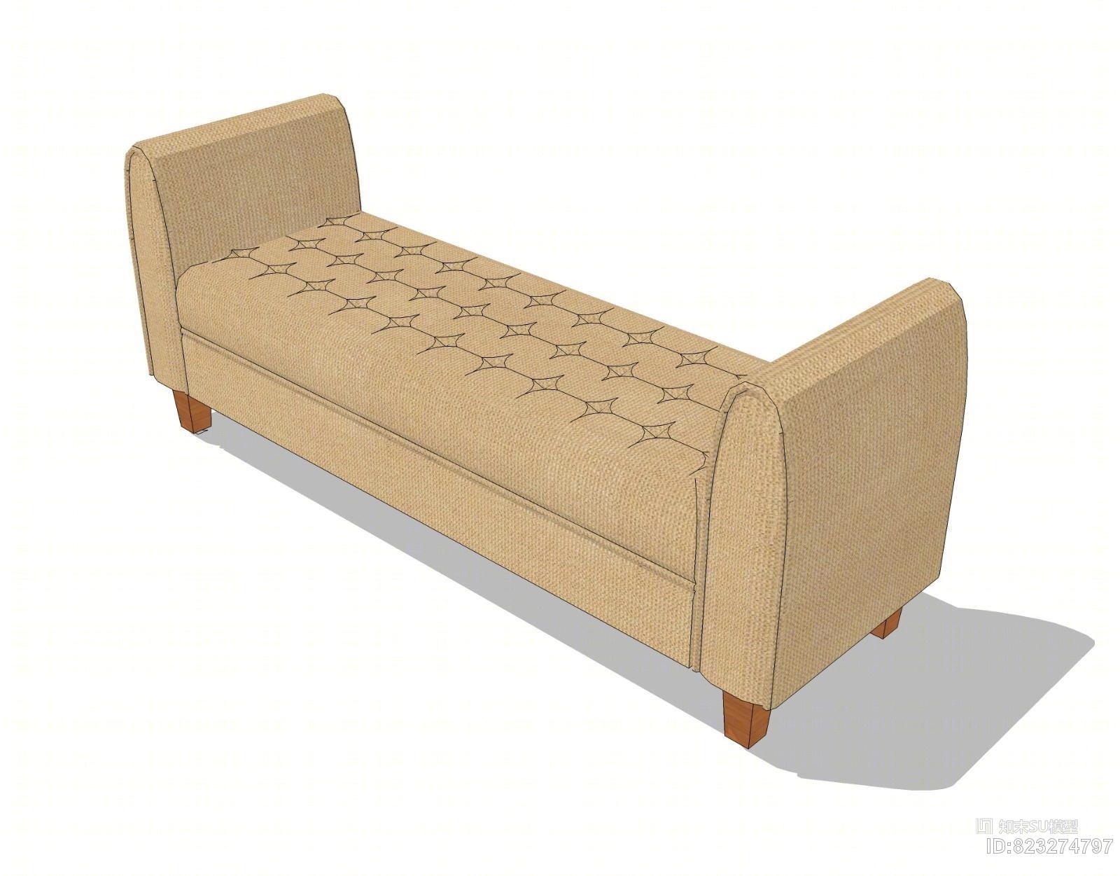 床尾凳su模型下载【id:823274797】
