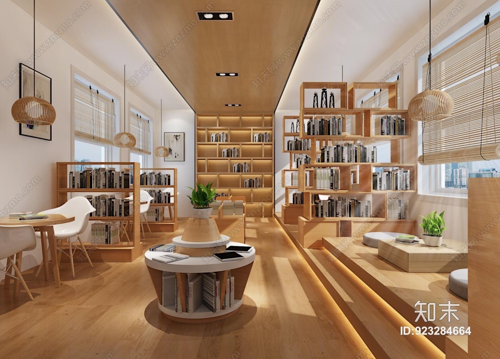 日式图书馆3D模型下载【ID:923284664】