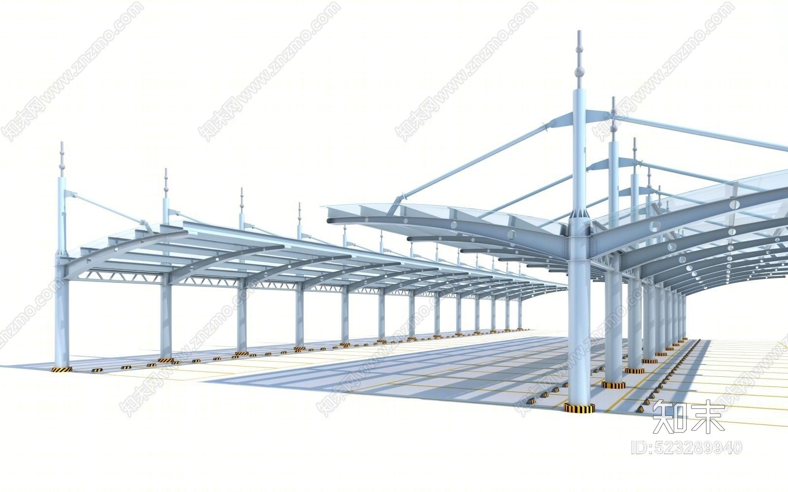 现代停车棚3D模型下载【ID:523289940】