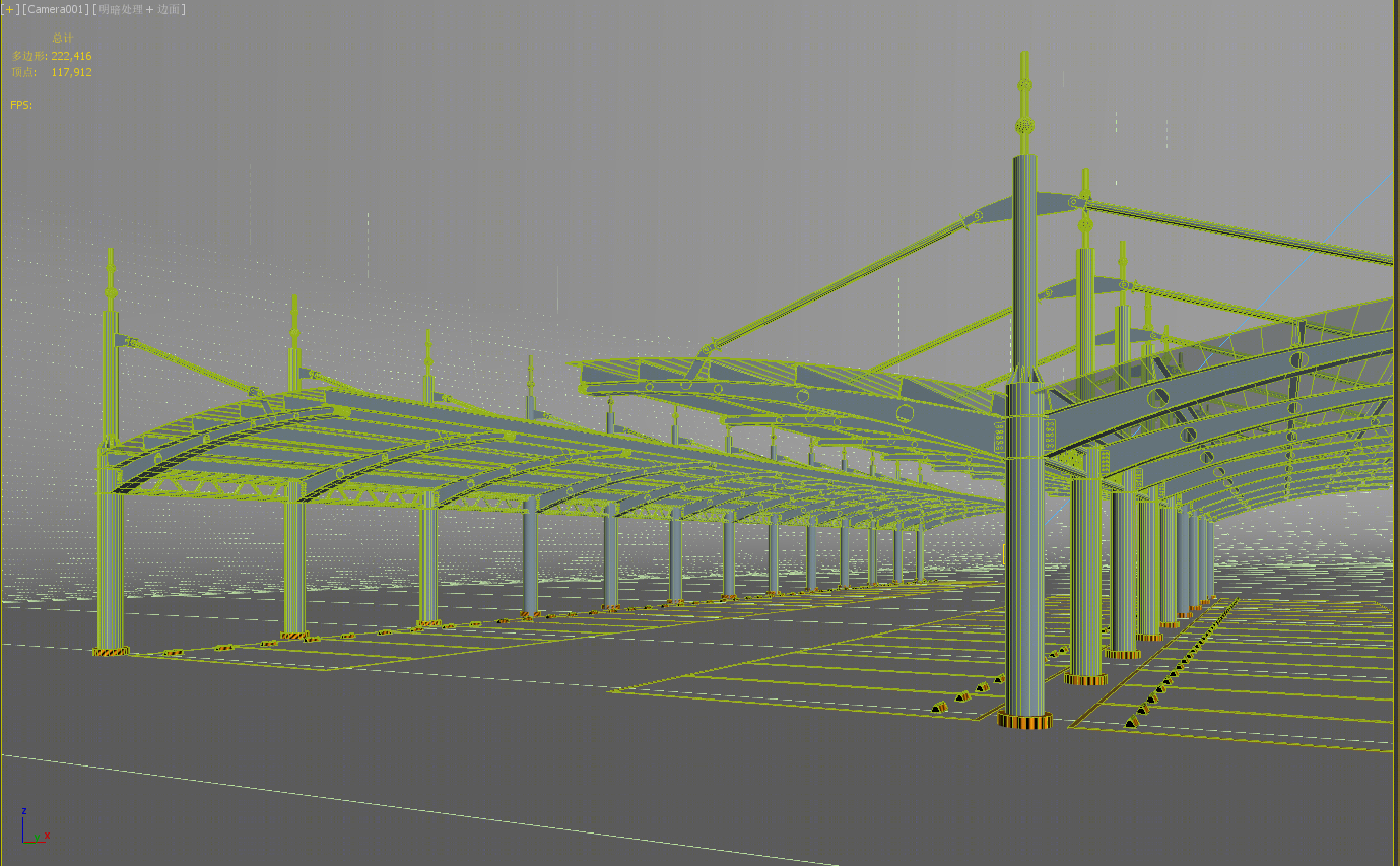 现代停车棚3D模型下载【ID:523289940】