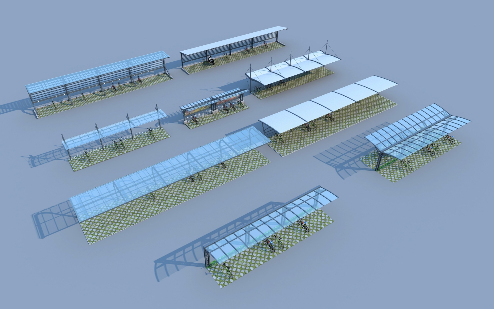 车棚3D模型下载【ID:523290906】