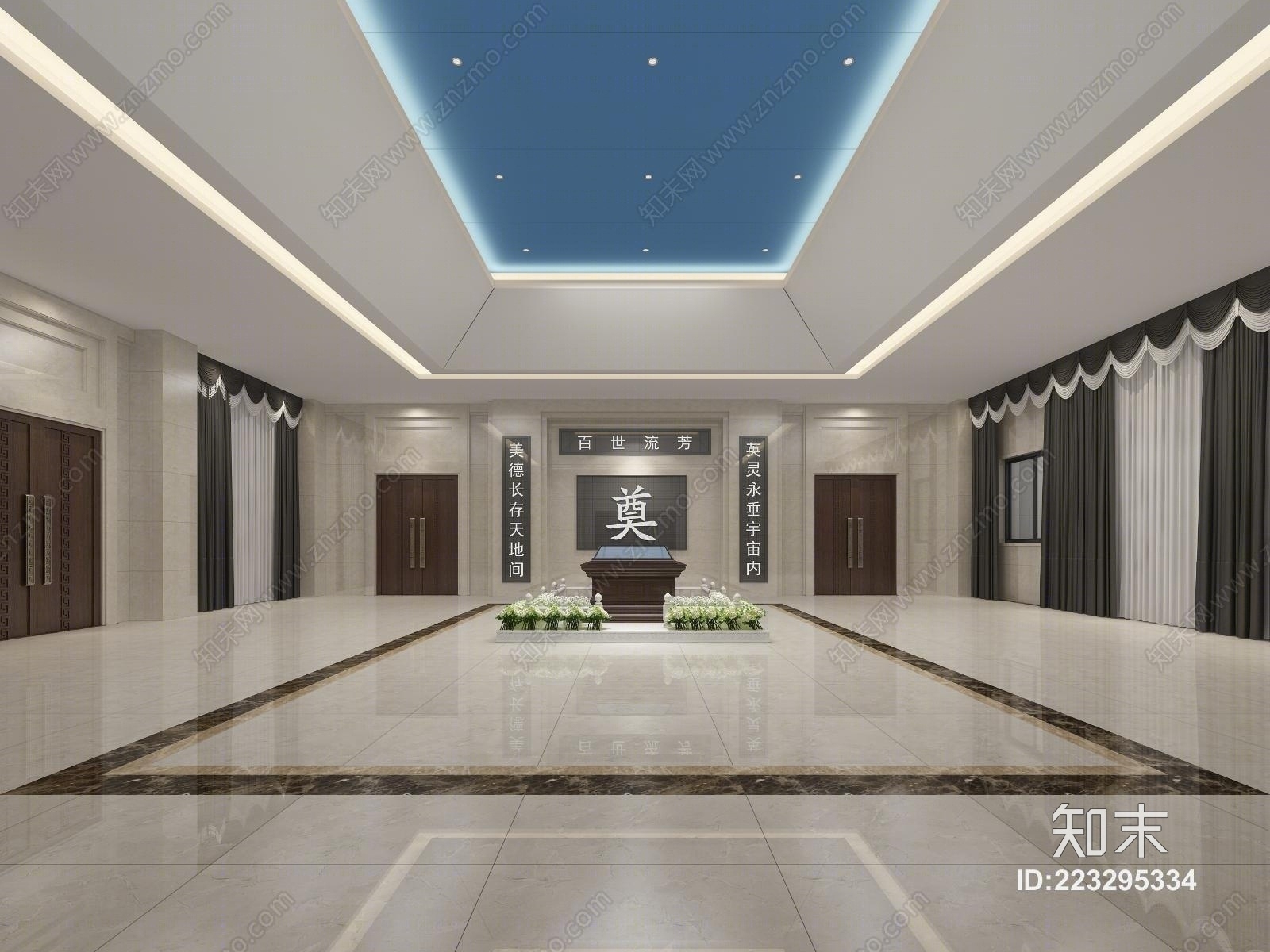 现代悼念厅3D模型下载【ID:223295334】