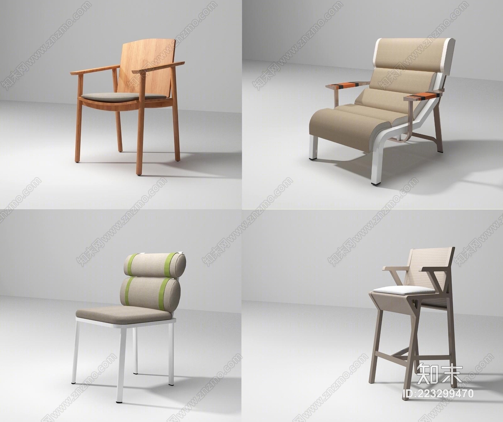 现代躺椅3D模型下载【ID:223299470】
