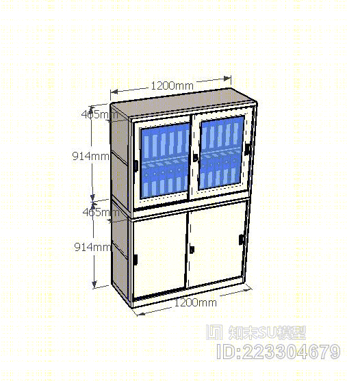 办公室资料柜模型SU模型下载【ID:223304679】