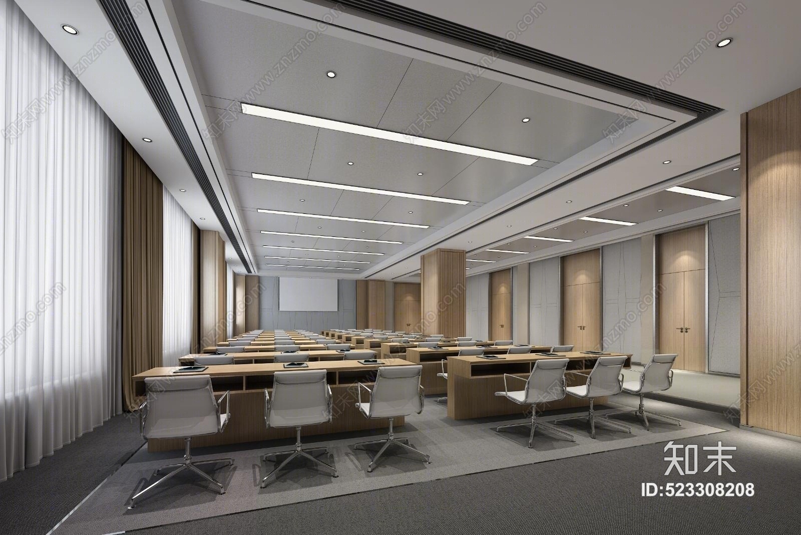 现代报告厅3D模型下载【ID:523308208】