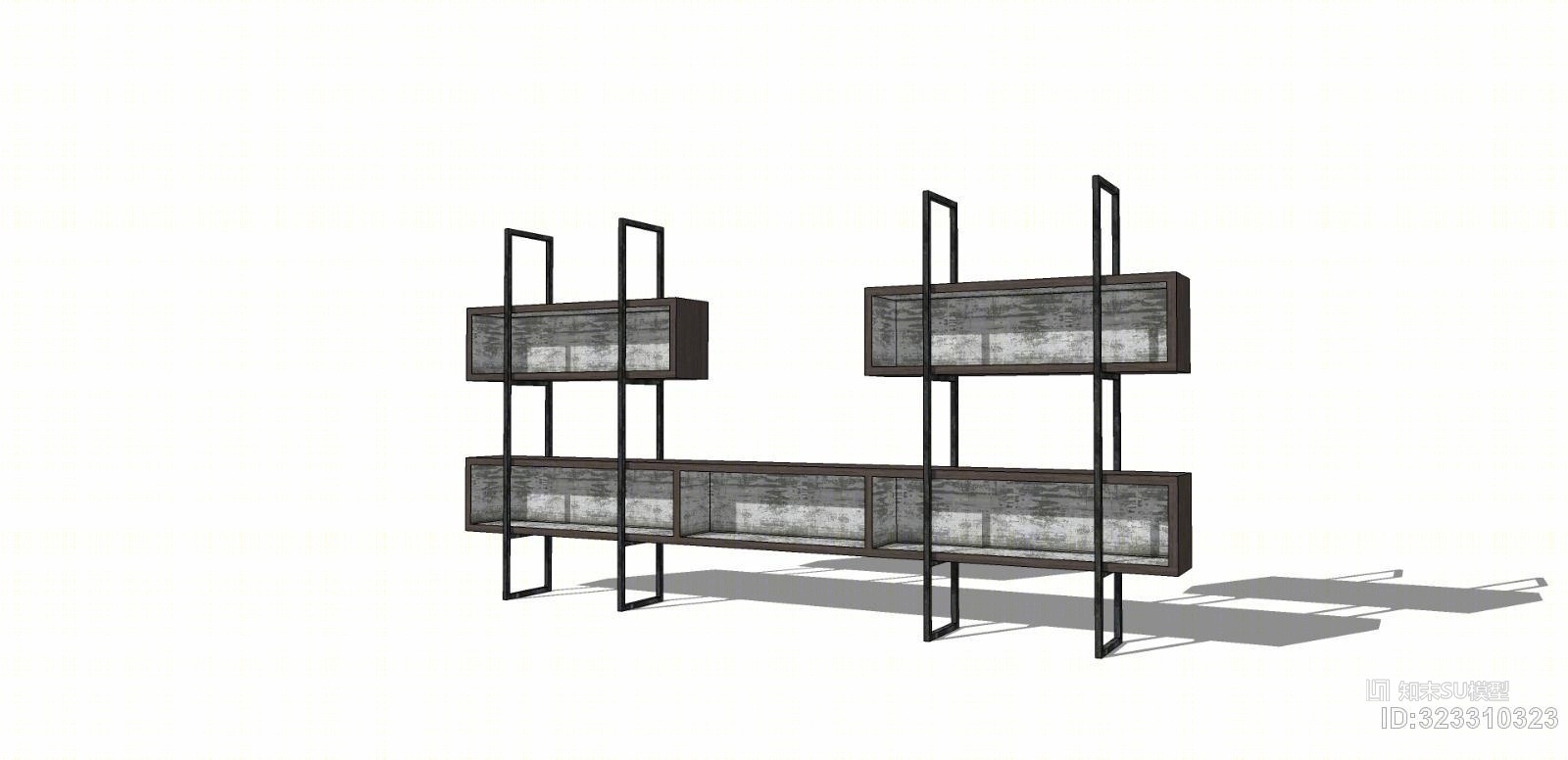 工业风loft装饰柜陈列柜SU模型下载【ID:323310323】