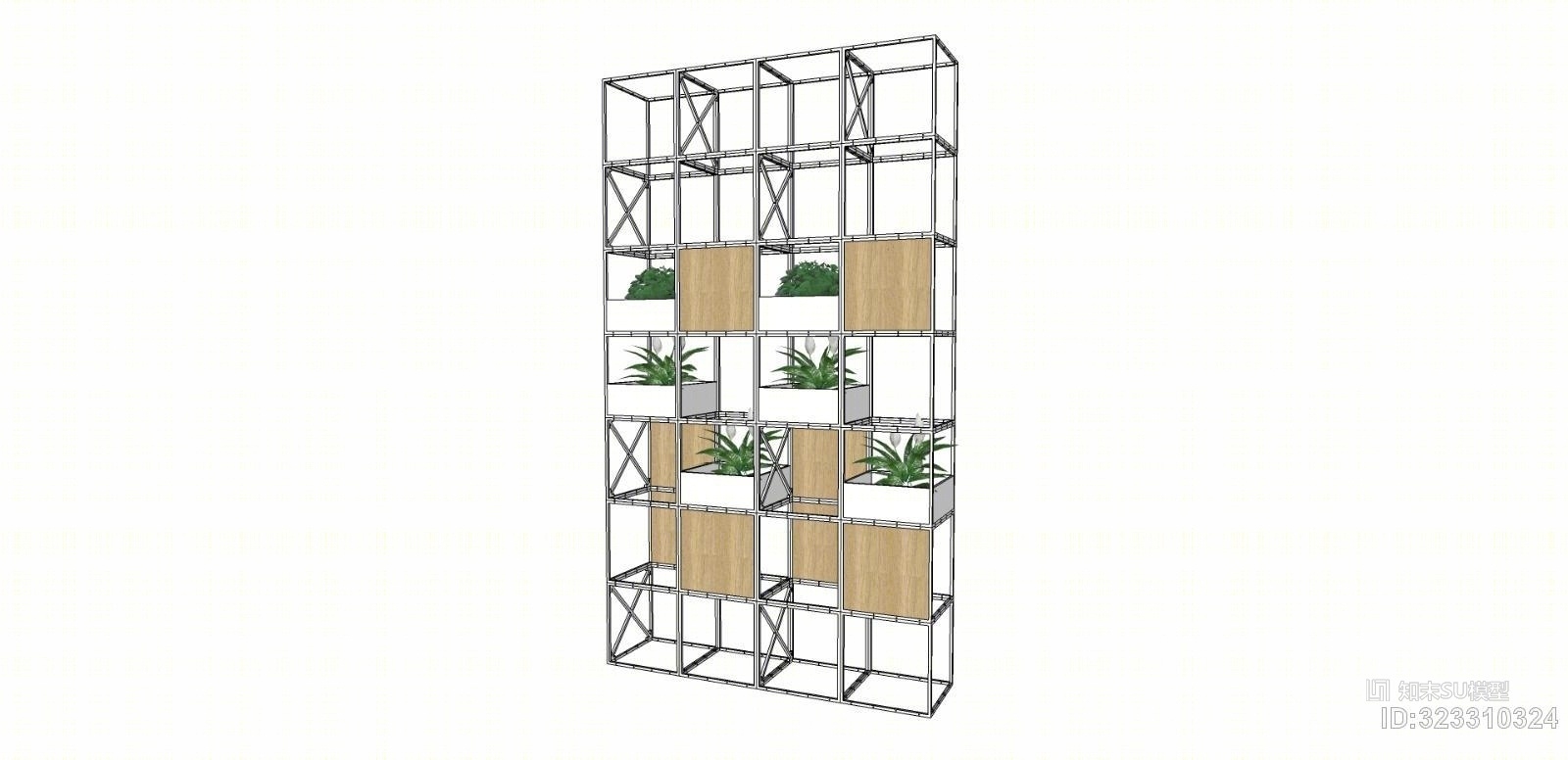 工业风loft装饰柜陈列柜SU模型下载【ID:323310324】