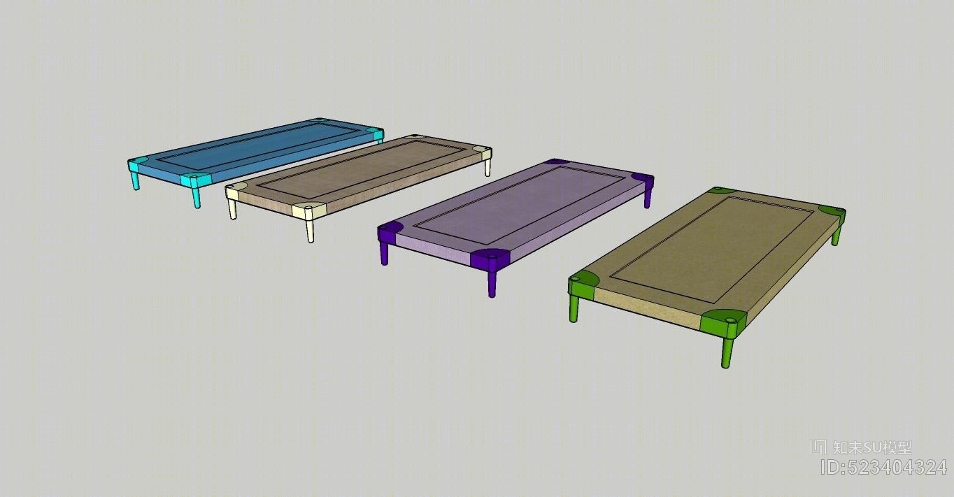 幼儿园儿童床SU模型下载【ID:523404324】