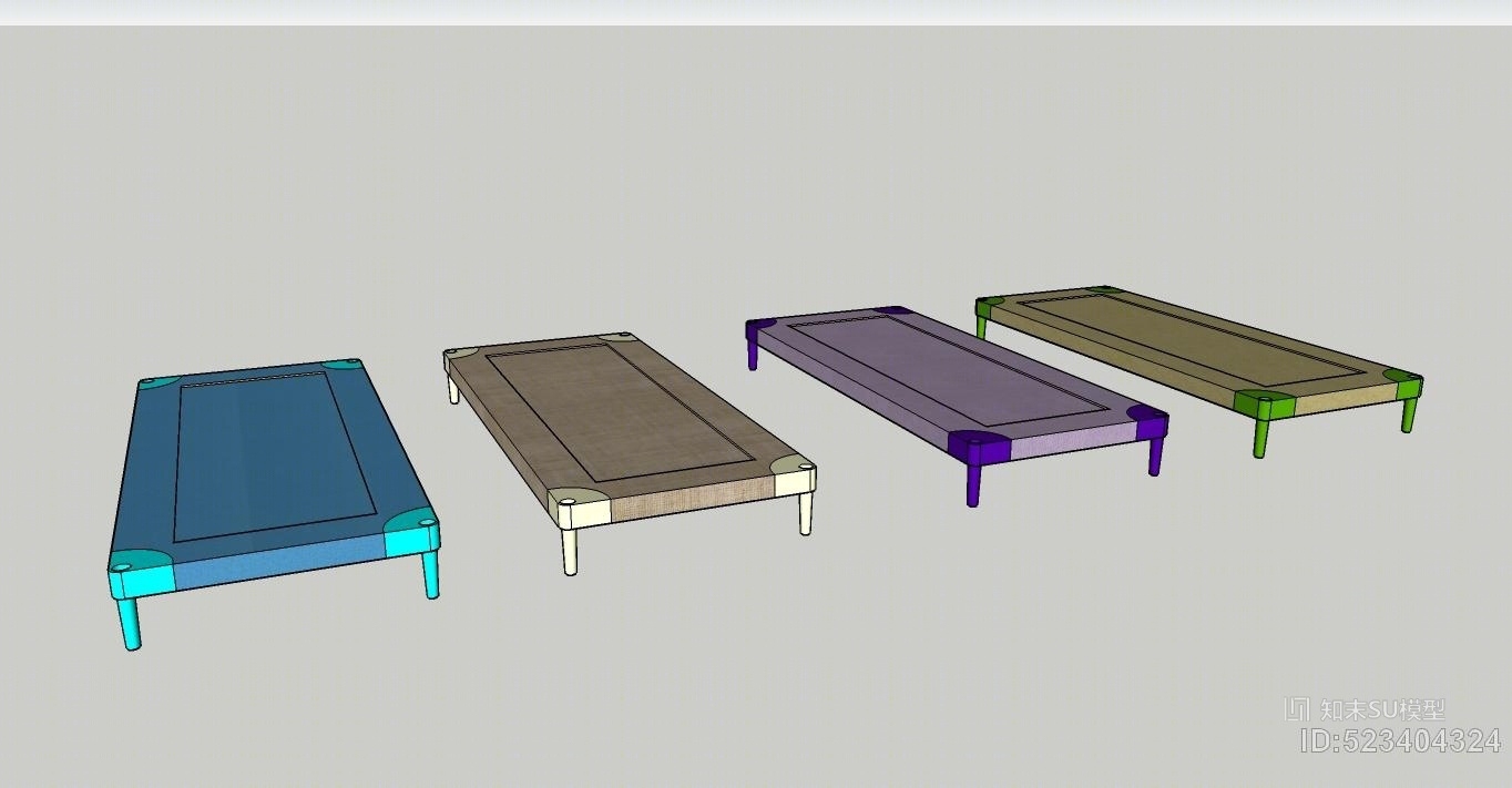 幼儿园儿童床SU模型下载【ID:523404324】