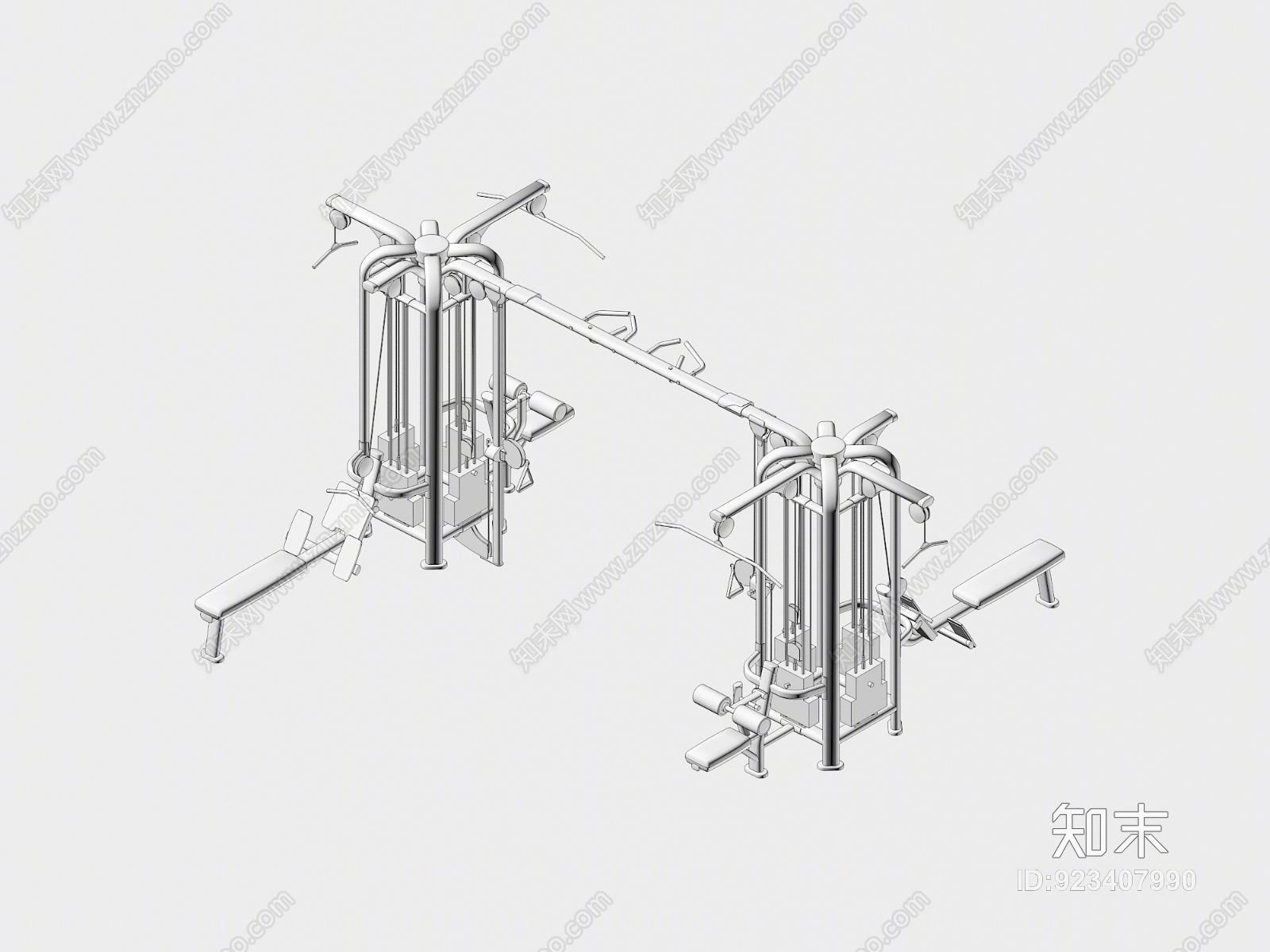 健身器械3D模型下载【ID:923407990】