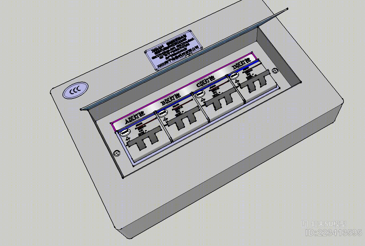 室内灯具控制开关箱SU模型下载【ID:223413595】