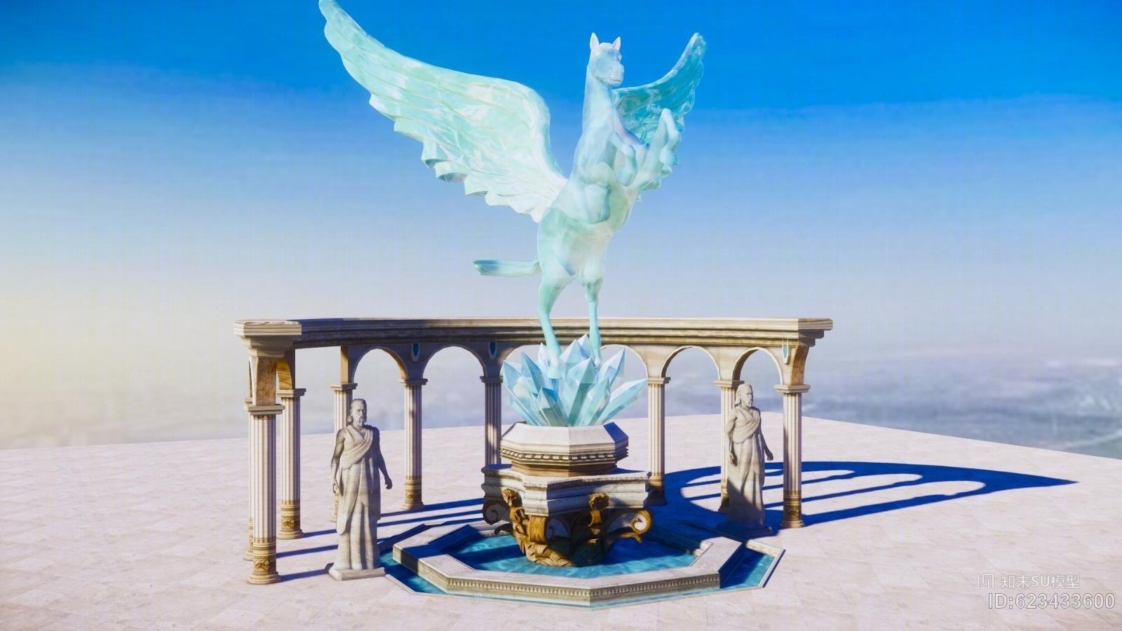 飞马城市雕塑SU模型下载【ID:623433600】