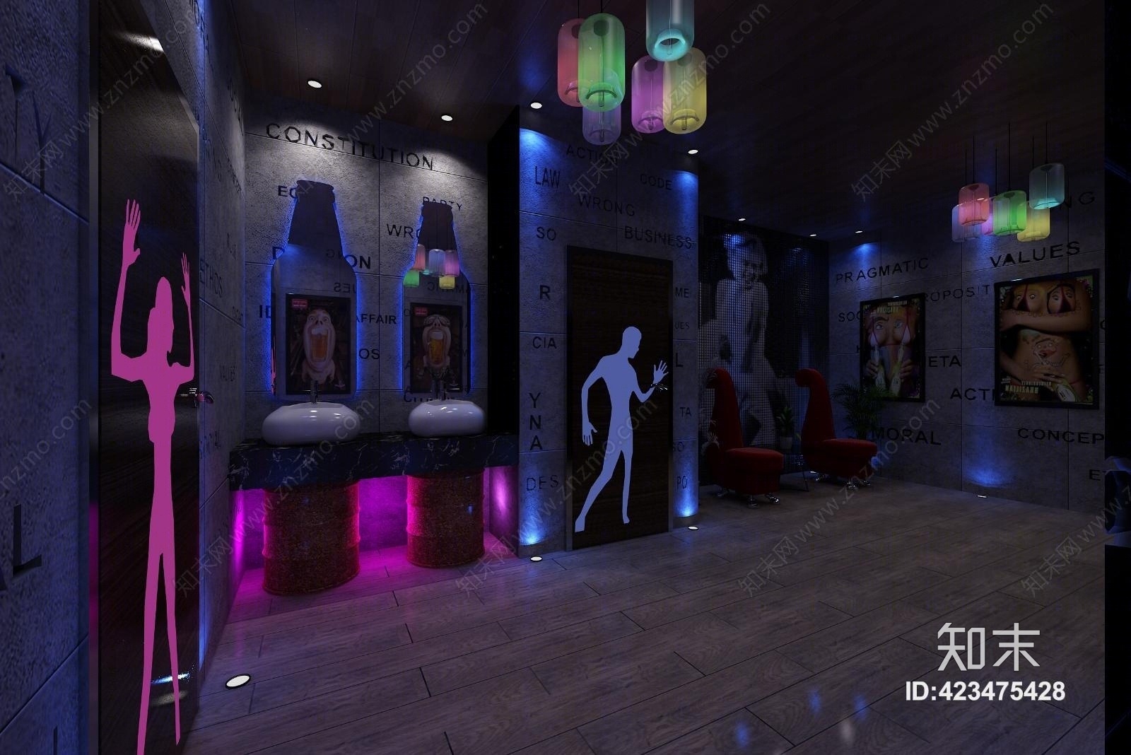 现代工业卫生间3D模型下载【ID:423475428】