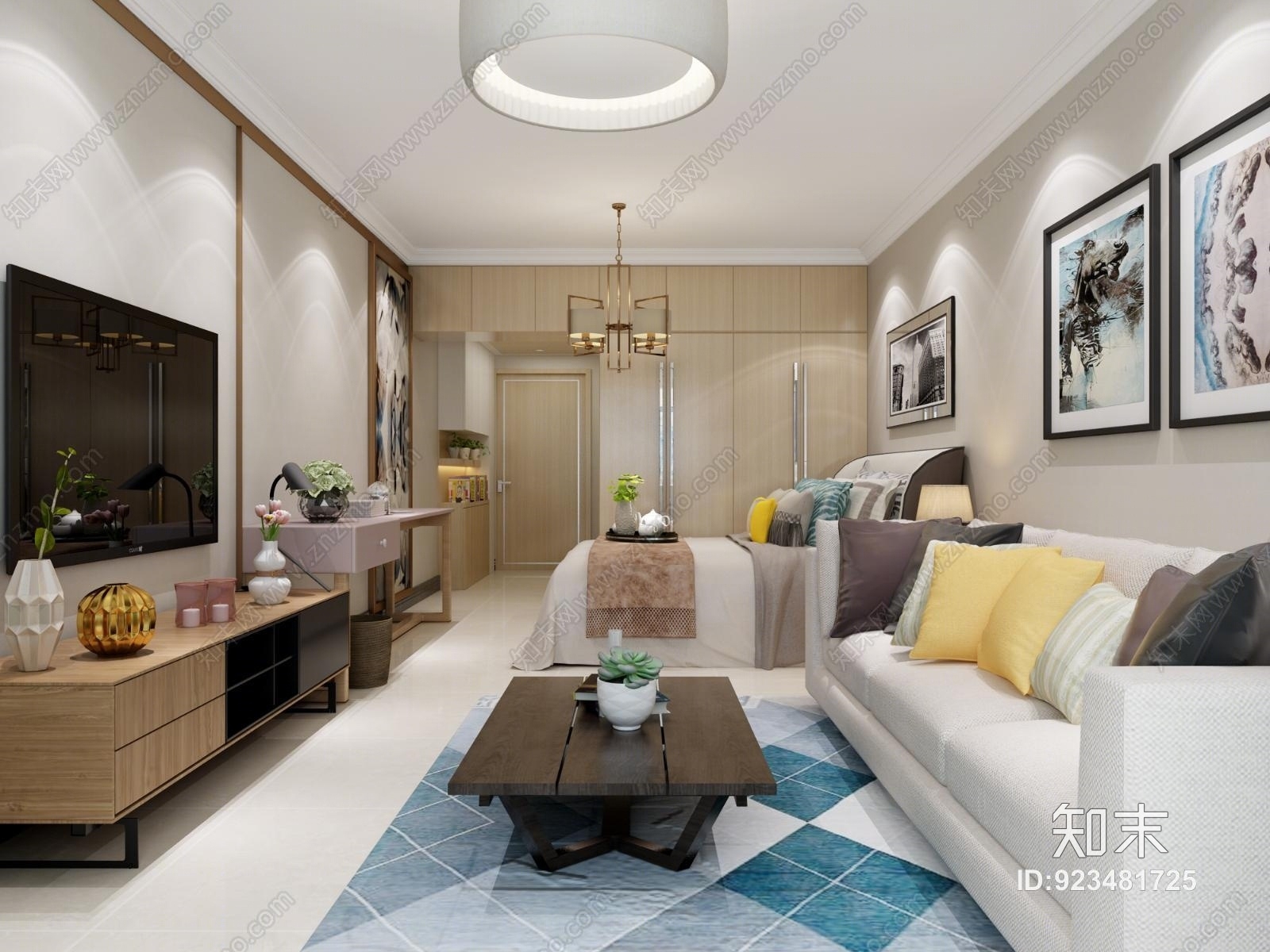 现代单身公寓3D模型下载【ID:923481725】