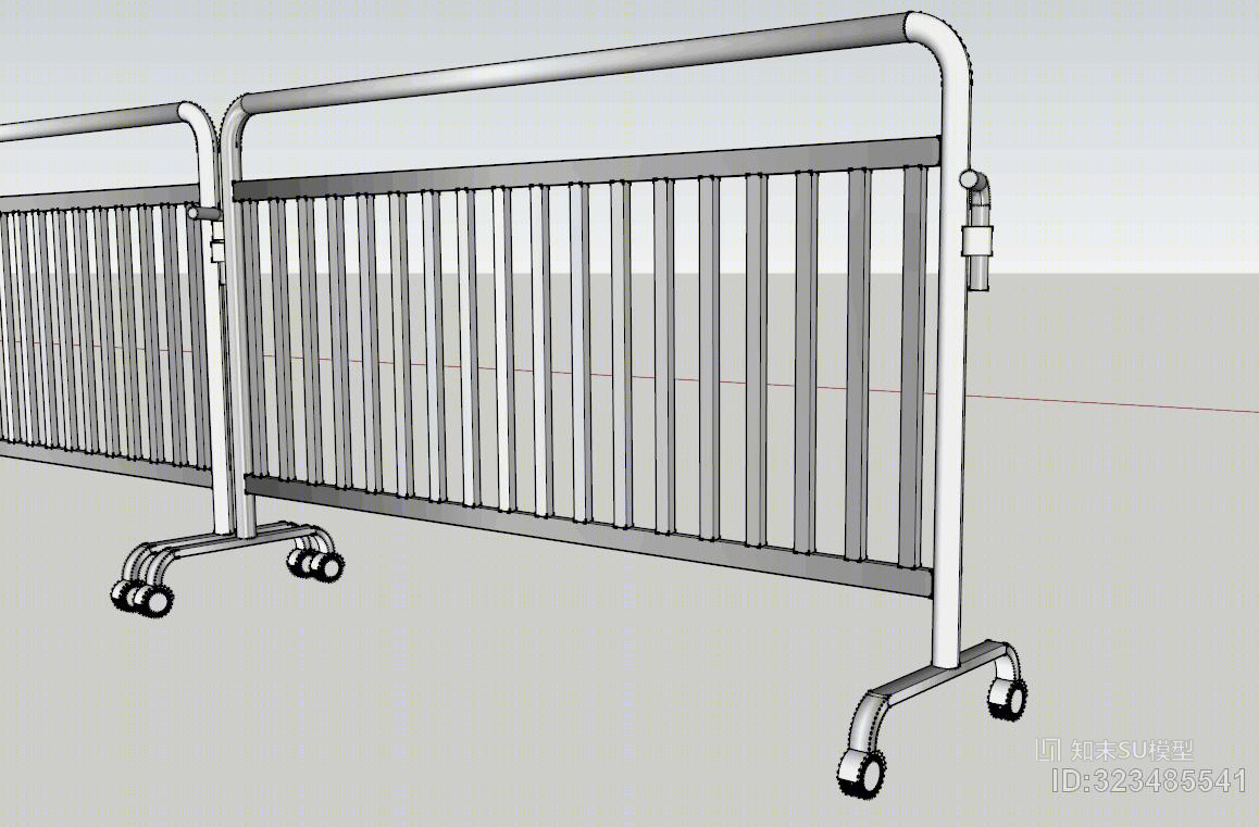 带轮子，可移动式围栏。SU模型下载【ID:323485541】