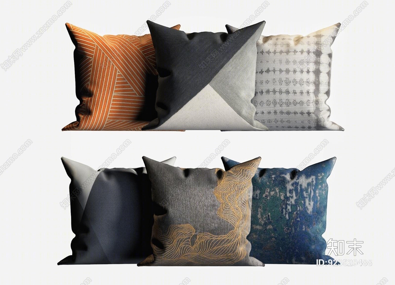 现代抱枕组合模型3D模型下载【ID:923520488】