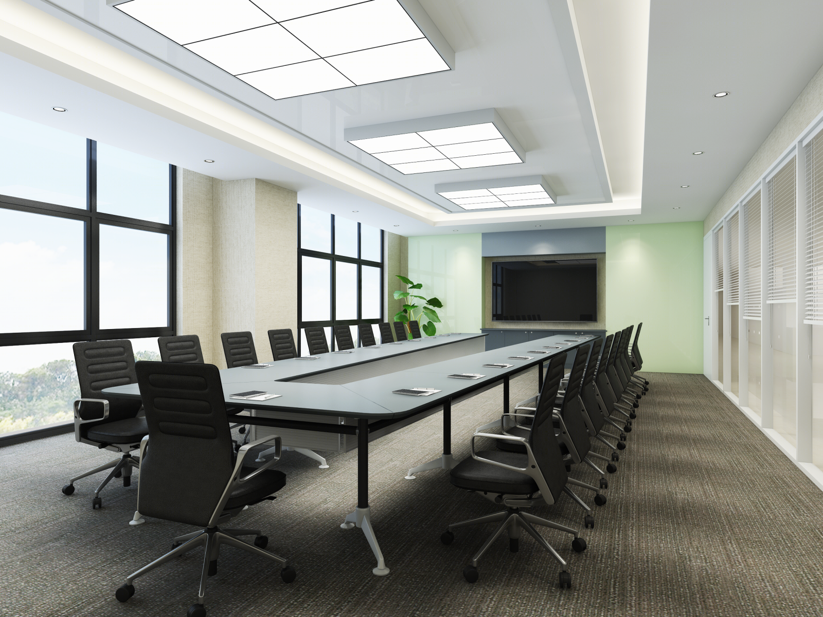 现代会议室3d模型下载
