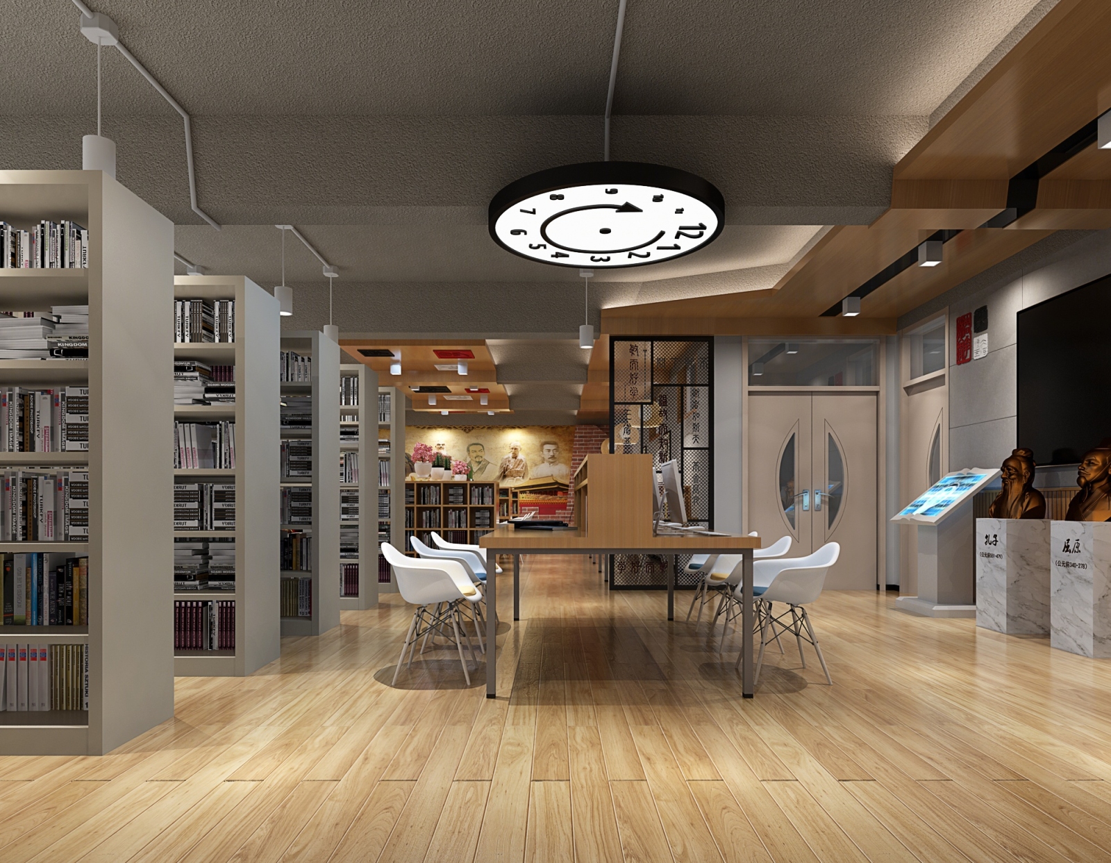 现代图书馆3D模型下载【ID:823529240】